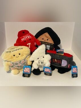 BumBumz Schitt's Creek Plush Set~Ew David, Cheese, VHS, Apothecary, Motel Key